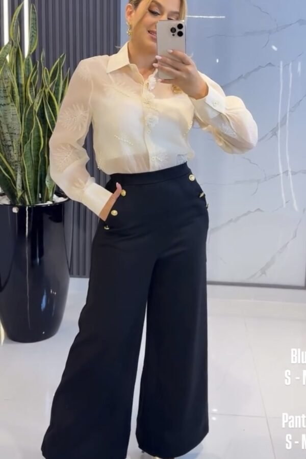 Buttons Black Pantalon