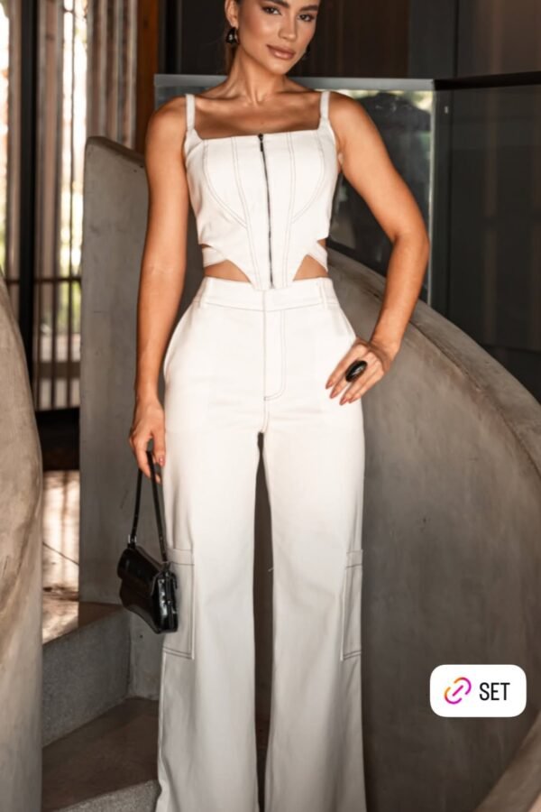 Urban Look Set Blusa Y Pantalon White