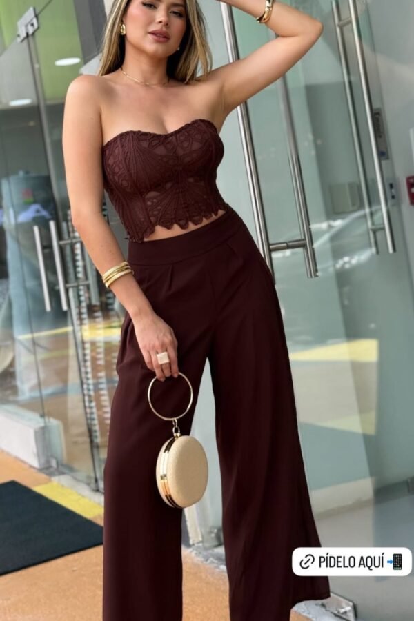 Goddess Set Corset Y Pantalon Mocca