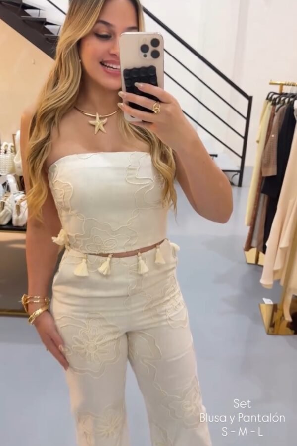 Lino Set Top Y Pantalon
