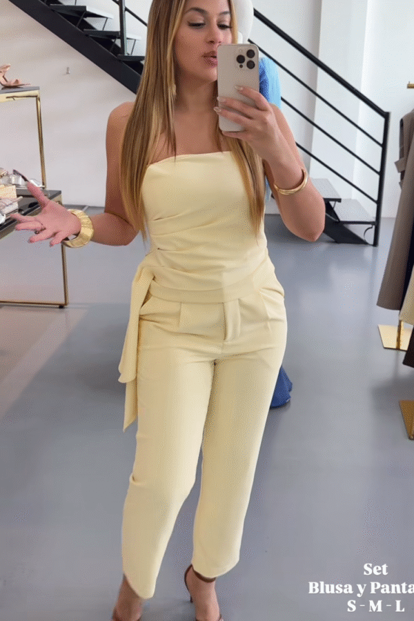 Yellow Set Blusa Y Pantalon