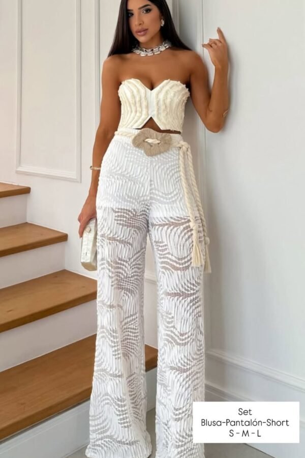 Paradise Island Set Top Pantalon Y Cinturon