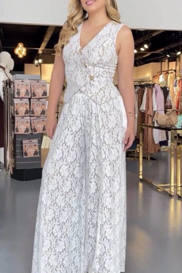 Runway Set Vest Y Pantalon White