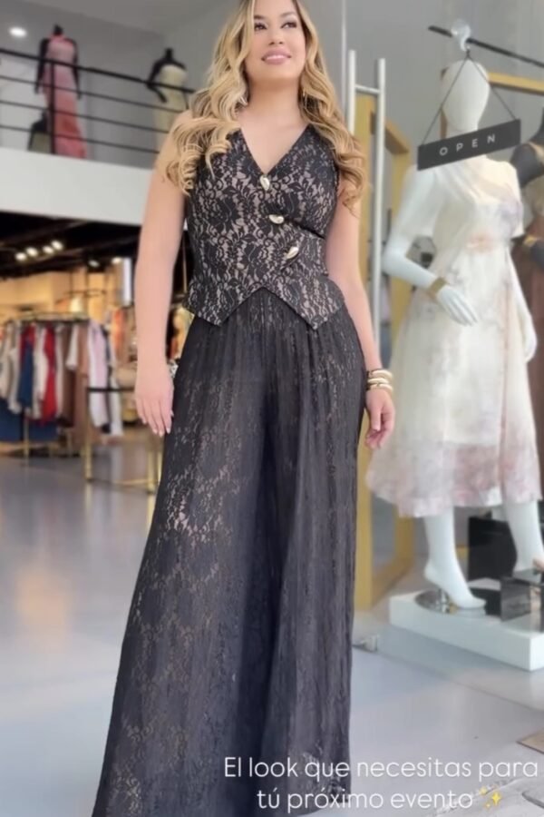 Runway Set Vest Y Pantalon Black