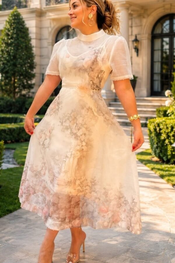 Luxurious House Dress Con Cinturon
