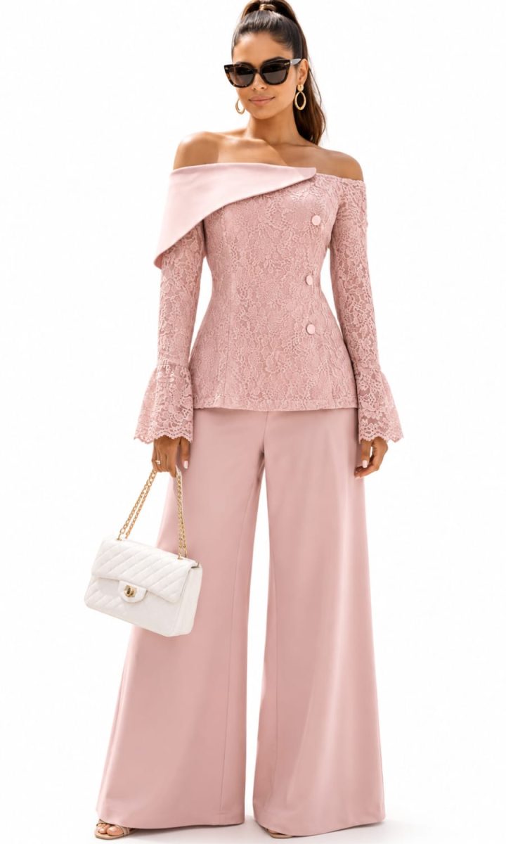 Glamour Set Blusa Y Pantalon Pink