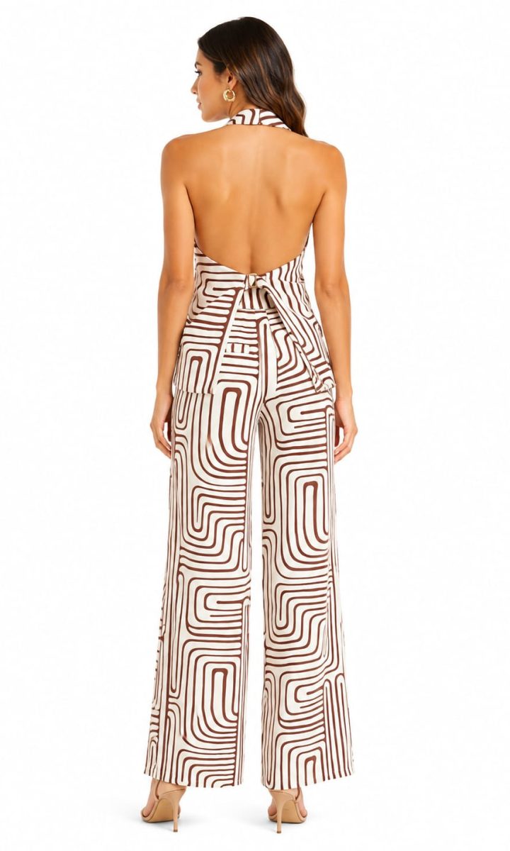 Brown Set Blusa Y Pantalon