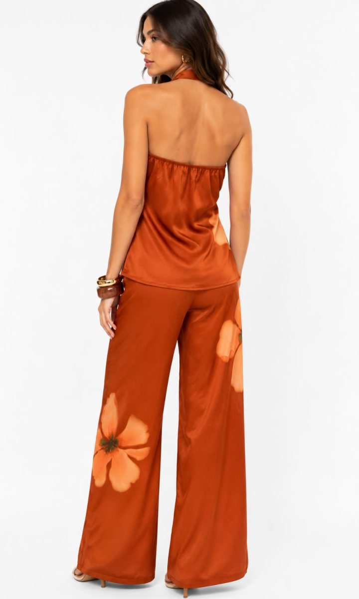 Orange Set Blusa Y Pantalon