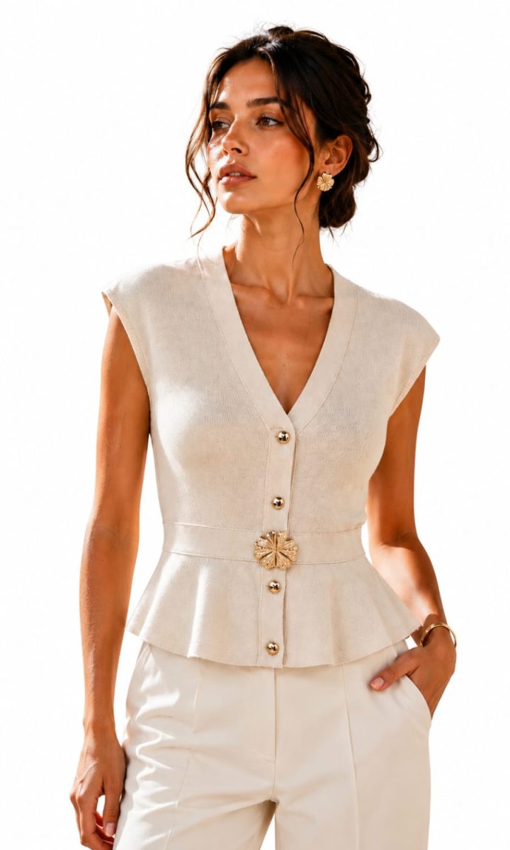 Here I Go Blusa Nude