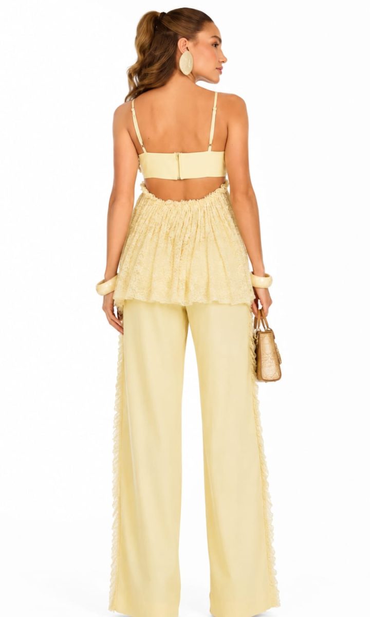 In The Caribbean Set Blusa Y Pantalon Yellow