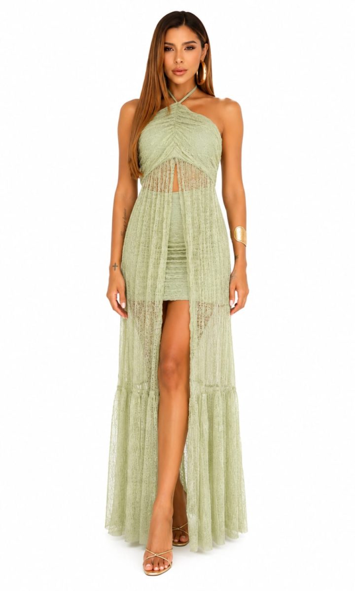 Set Maxi Blusa Y Falda Green