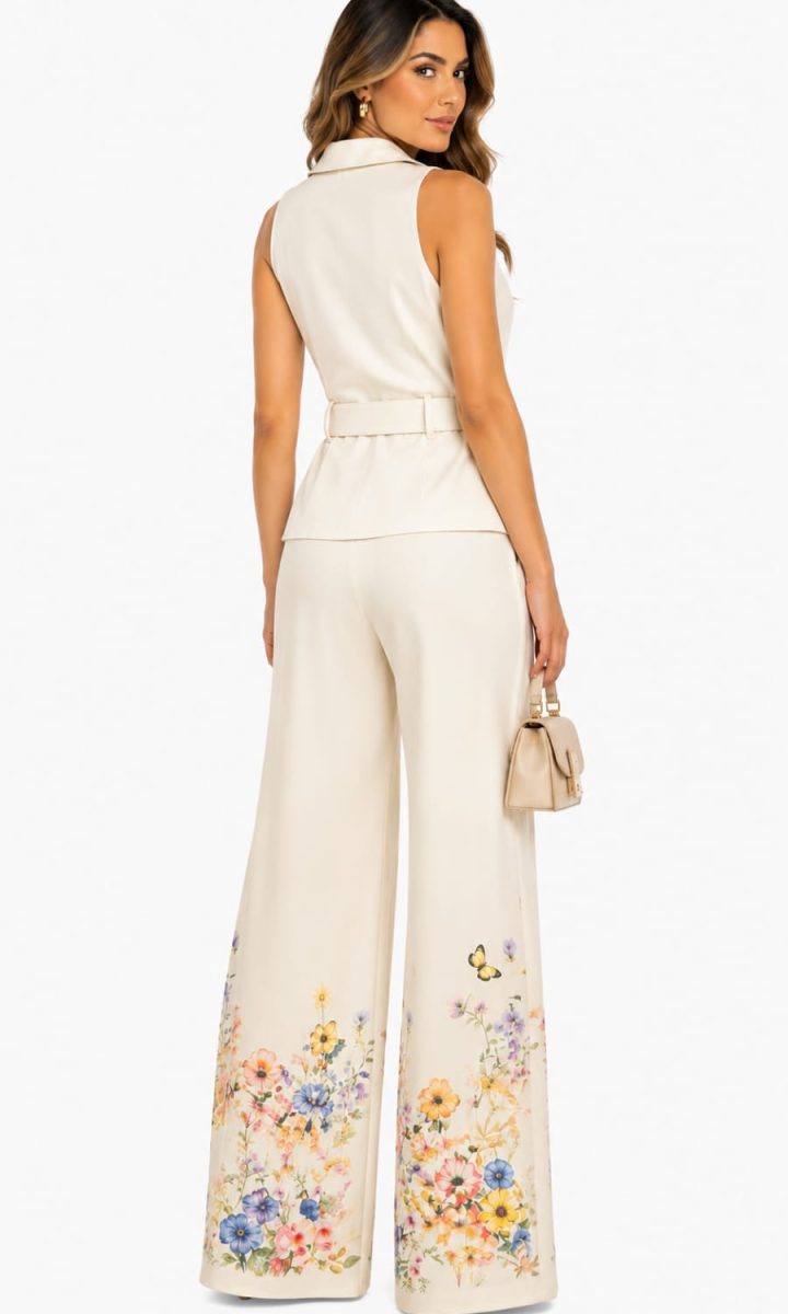 Florencia Set Blusa Y Pantalon Con Cinturon