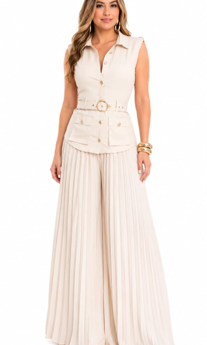 Civic Ceremony Set Blusa Y Pantalon Con Cinturon