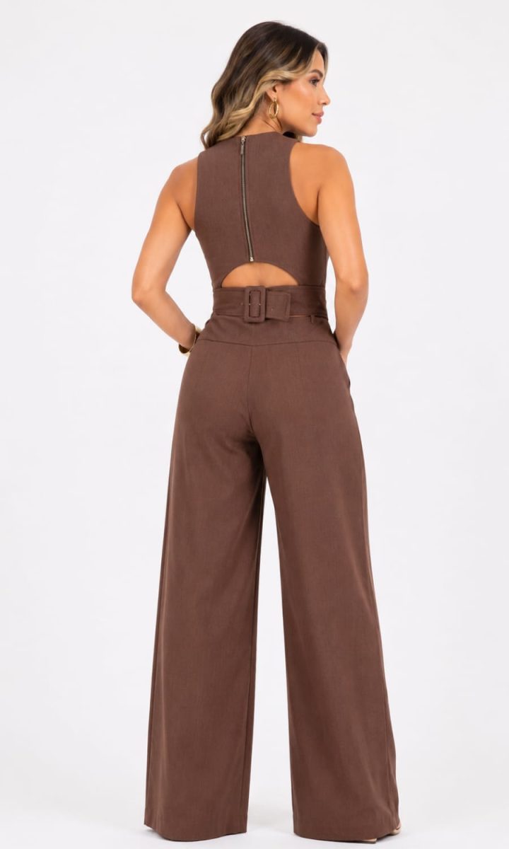 I Looked For You Set Blusa Y Pantalon Mocca