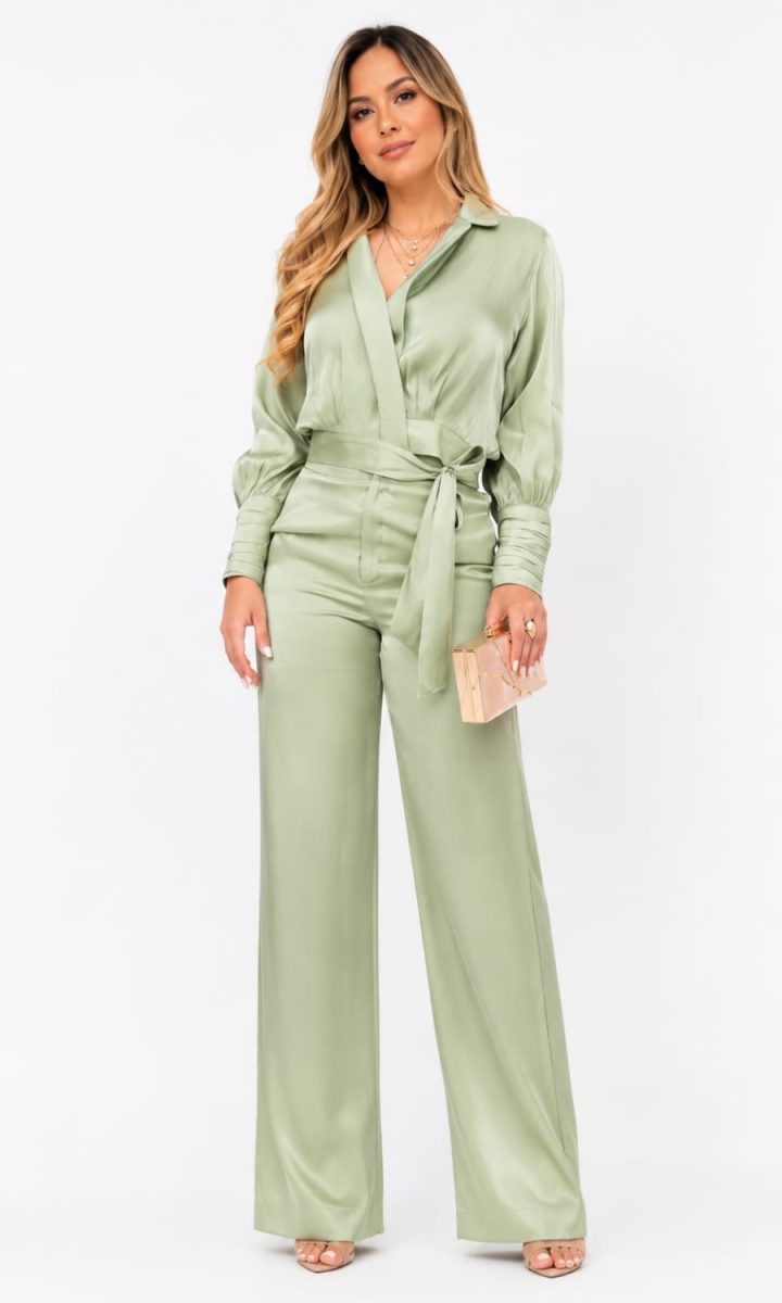 Green Set Blusa Y Pantalon