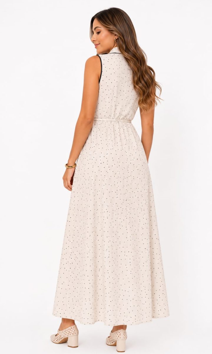 Nude Dress Polka Dots